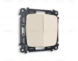 Выключатель двухклавишный Ambrella Volt Omega 10A/250В бежевый матовый VM115+OP3230 VM115 + OP3230