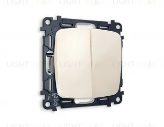 Выключатель двухклавишный Ambrella Volt Omega 10A/250В бежевый глянец VM115+OP3030 VM115 + OP3030