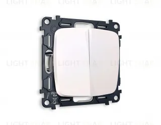 Выключатель двухклавишный Ambrella Volt Omega 10A/250В жемчуг VM115+OP2030 VM115 + OP2030