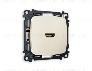 Розетка одинарная HDMI 2.0 40V/0,5A 5-18 Гбит/с Ambrella Volt Omega, бежевый глянец VM222+OP3140 VM222 + OP3140