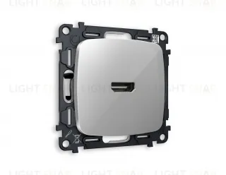 Розетка одинарная HDMI 2.0 40V/0,5A 5-18 Гбит/с Ambrella Volt Omega, серебро глянец VM222+OP4140 VM222 + OP4140