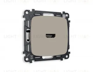 Розетка одинарная HDMI 2.0 40V/0,5A 5-18 Гбит/с Ambrella Volt Omega, серо-бежевый матовый VM222+OP3740 VM222 + OP3740