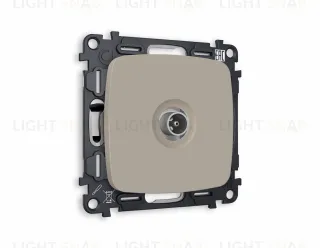 Розетка TV проходная Ambrella Volt Omega серо-бежевый матовый VM211+OP3730 VM211 + OP3730