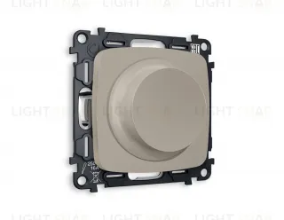Светорегулятор поворотно-нажимной 5-300Вт Led, 25-600Вт лампы накал., Ambrella Volt Omega серо-бежевый матовый VM136+OP3655 VM136 + OP3655