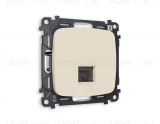 Розетка компьютерная одинарная Ambrella Volt Omega 6 кат, RJ 45, UTP, бежевый матовый VM188+OP3320 VM188 + OP3320