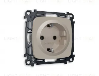 Розетка с заземлением Ambrella Volt Omega 16A/250В, винтовой зажим, серо-бежевый матовый VM141+OP3660 VM141 + OP3660