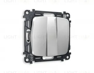 Выключатель трехклавишный Ambrella Volt Omega 10A/250В серебро глянец VM133+OP4050 VM133 + OP4050