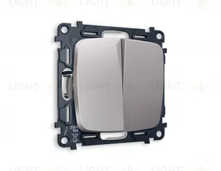 Выключатель двухклавишный Ambrella Volt Omega 10A/250В сталь матовый VM115+OP5030 VM115 + OP5030