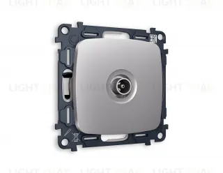 Розетка TV оконечная Ambrella Volt Omega сталь матовый VM202+OP5130 VM202 + OP5130