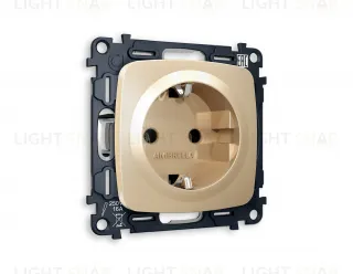 Розетка с заземлением Ambrella Volt Omega 16A/250В, винтовой зажим, шампань VM141+OP6060 VM141 + OP6060