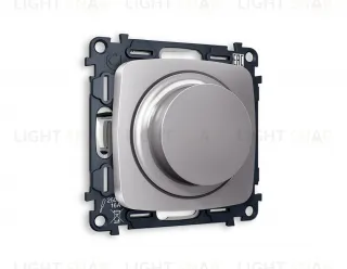Светорегулятор поворотно-нажимной 5-300Вт Led, 25-600Вт лампы накал., Ambrella Volt Omega сталь матовый VM136+OP5055 VM136 + OP5055