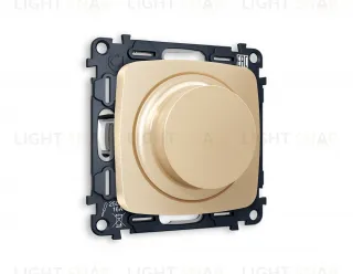 Светорегулятор поворотно-нажимной 5-300Вт Led, 25-600Вт лампы накал., Ambrella Volt Omega шампань VM136+OP6055 VM136 + OP6055