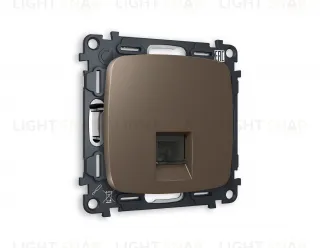 Розетка компьютерная одинарная Ambrella Volt Omega 6 кат, RJ 45, UTP, темная бронза матовый VM188+OP6420 VM188 + OP6420