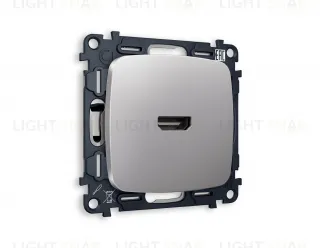 Розетка одинарная HDMI 2.0 40V/0,5A 5-18 Гбит/с Ambrella Volt Omega, сталь матовый VM222+OP5140 VM222 + OP5140