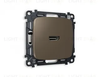 Розетка одинарная HDMI 2.0 40V/0,5A 5-18 Гбит/с Ambrella Volt Omega, темная бронза матовый VM222+OP6440 VM222 + OP6440