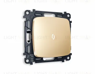 Переключатель одноклавишный (из 2-х мест) с подсветкой (нейтральный белый свет) Ambrella Volt Omega 10A/250В шампань VM105+G25W+OP6020 VM105 + G25W + OP6020