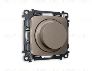 Светорегулятор поворотно-нажимной 5-300Вт Led, 25-600Вт лампы накал., Ambrella Volt Omega темная бронза матовый VM136+OP6355 VM136 + OP6355