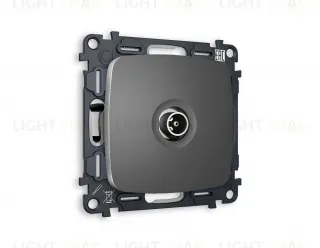 Розетка TV оконечная Ambrella Volt Omega антрацит серый VM202+OP6630 VM202 + OP6630