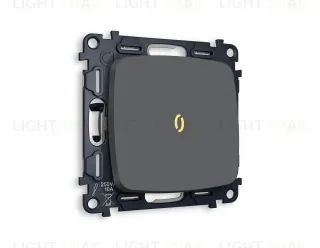 Переключатель одноклавишный (из 2-х мест) с подсветкой (мягкий теплый свет) Ambrella Volt Omega 10A/250В графит VM105+G22Y+OP9020 VM105 + G22Y + OP9020