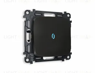 Выключатель одноклавишный с подсветкой (голубой свет) Ambrella Volt Omega 10A/250В черный матовый VM101+G17B+OP8020 VM101 + G17B + OP8020