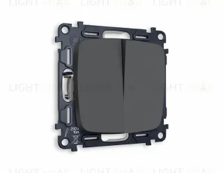Выключатель двухклавишный Ambrella Volt Omega 10A/250В графит VM115+OP9030 VM115 + OP9030