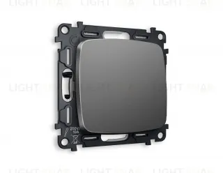 Переключатель одноклавишный на 2 направления (из 2-х мест) Ambrella Volt Omega 10A/250В антрацит серый VM105+OP6510 VM105 + OP6510