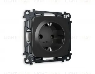 Розетка с заземлением Ambrella Volt Omega 16A/250В, винтовой зажим, черный матовый VM141+OP8060 VM141 + OP8060