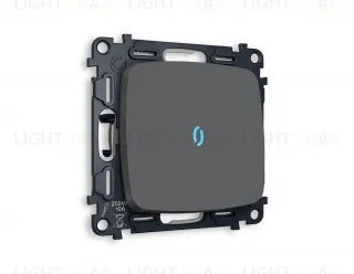 Переключатель одноклавишный (из 2-х мест) с подсветкой (голубой свет) Ambrella Volt Omega 10A/250В графит VM105+G29B+OP9020 VM105 + G29B + OP9020