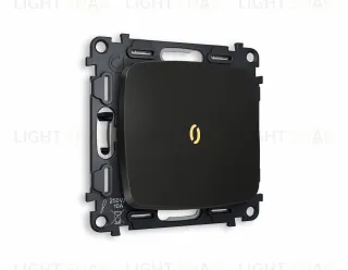 Переключатель одноклавишный (из 2-х мест) с подсветкой (мягкий теплый свет) Ambrella Volt Omega 10A/250В черный матовый VM105+G22Y+OP8020 VM105 + G22Y + OP8020