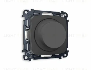 Светорегулятор поворотно-нажимной 5-300Вт Led, 25-600Вт лампы накал., Ambrella Volt Omega графит VM136+OP9055 VM136 + OP9055