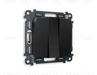 Выключатель трехклавишный Ambrella Volt Omega 10A/250В черный матовый VM133+OP8050 VM133 + OP8050