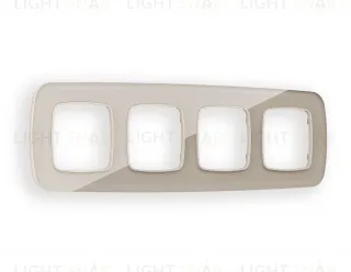 Рамка четверная Ambrella Volt Radian серо-бежевое стекло натуральное OF350604 OF350604