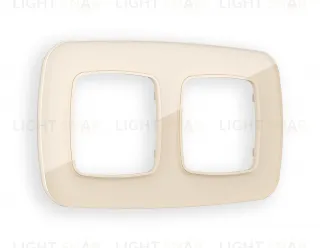 Рамка двойная Ambrella Volt Radian бежевое стекло натуральное OF350302 OF350302