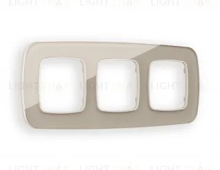 Рамка тройная Ambrella Volt Radian серо-бежевое стекло натуральное OF350603 OF350603