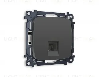 Розетка телефонная одинарная Ambrella Volt Omega RJ 11, графит VM190+OP9120 VM190 + OP9120