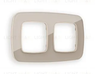 Рамка двойная Ambrella Volt Radian серо-бежевое стекло натуральное OF350602 OF350602