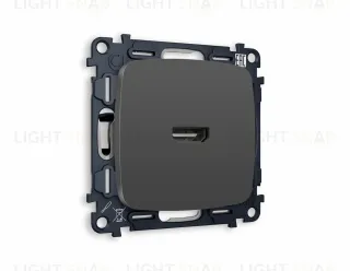 Розетка одинарная HDMI 2.0 40V/0,5A 5-18 Гбит/с Ambrella Volt Omega, графит VM222+OP9140 VM222 + OP9140