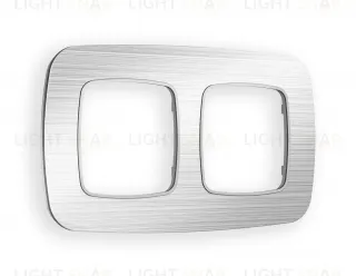 Рамка двойная Ambrella Volt Radian серебро металл шлифованный OF580102 OF580102