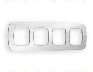 Рамка четверная Ambrella Volt Radian серебро металл шлифованный OF580104 OF580104