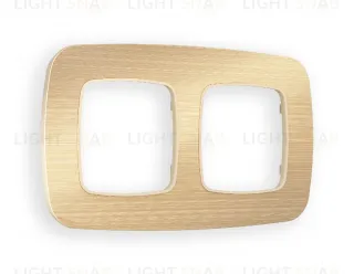 Рамка двойная Ambrella Volt Radian шампань металл шлифованный OF580302 OF580302