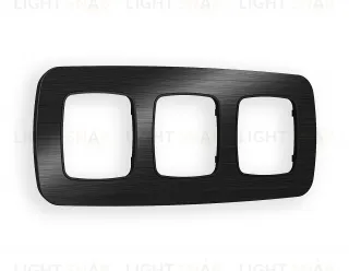 Рамка тройная Ambrella Volt Radian черный металл шлифованный OF580503 OF580503