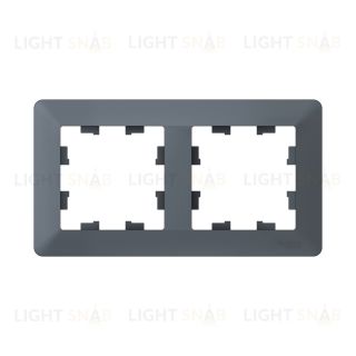 Рамка двойная Schneider Electric Atlasdesign AIR, грифель-дымчатый черный ATN220702 ATN220702