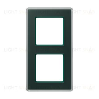 Рамка двойная сатиновая JUNG A VIVA, изумрудное стекло AV582GLMSG AV582GLMSG