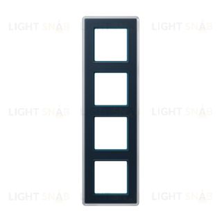 Рамка четверная сатиновая JUNG A VIVA, глубокий синий стекло AV584GLMNB AV584GLMNB