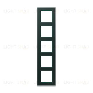 Рамка пятерная сатиновая JUNG A VIVA, изумрудное стекло AV585GLMSG AV585GLMSG