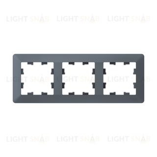Рамка тройная Schneider Electric Atlasdesign AIR, грифель-дымчатый черный ATN220703 ATN220703