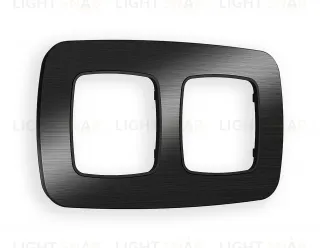 Рамка двойная Ambrella Volt Radian черный металл шлифованный OF580502 OF580502