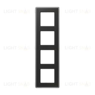 Рамка четверная сатиновая JUNG A VIVA, черное стекло AV584GLMSW AV584GLMSW