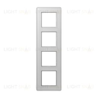 Рамка четверная сатиновая JUNG A VIVA, белое стекло AV584GLMWW AV584GLMWW