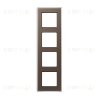 Рамка четверная сатиновая JUNG A VIVA, мокко стекло AV584GLMMO AV584GLMMO